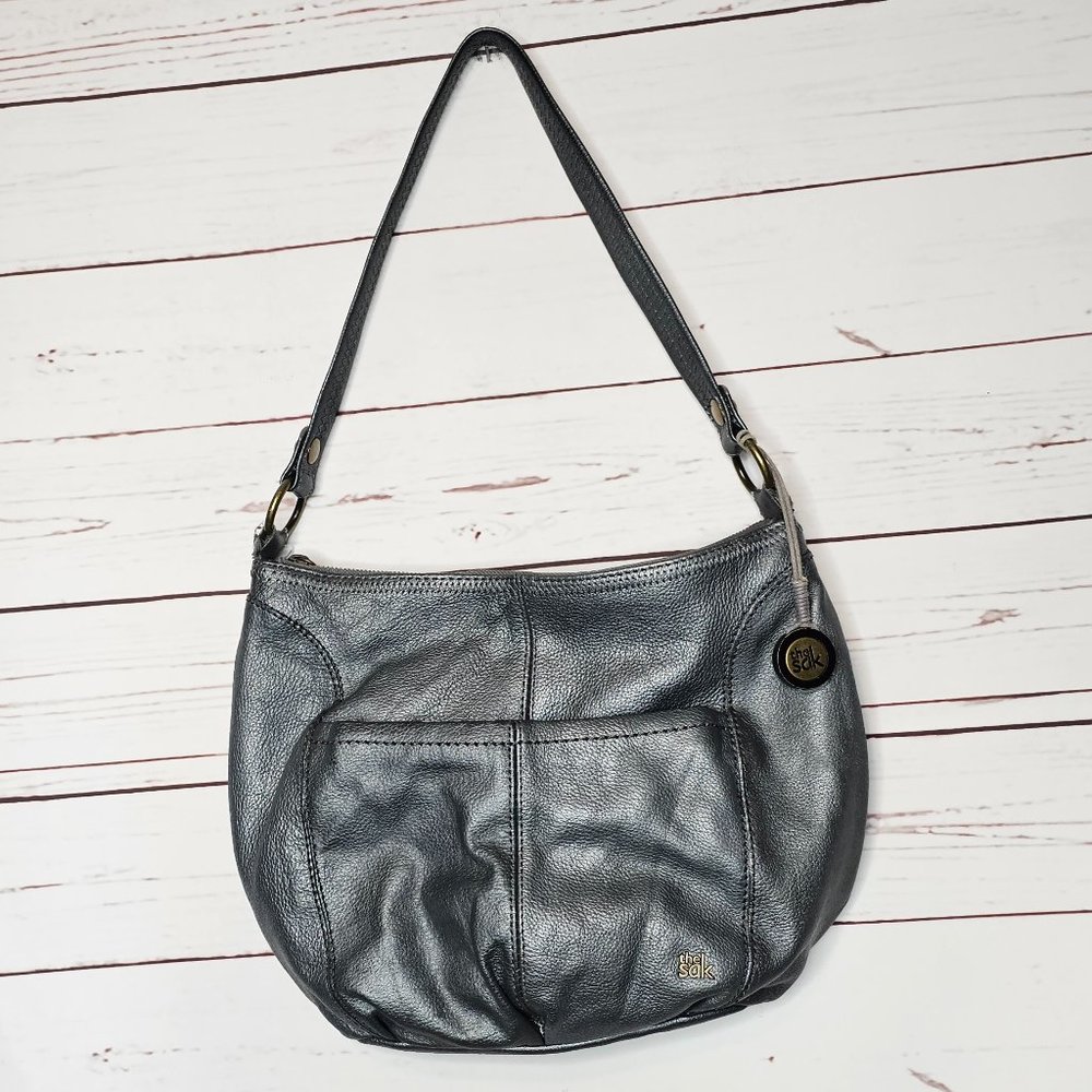 The Sak Metallic Gray Hobo Bag